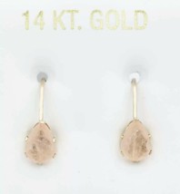 NATURAL 1.82 CTW MORGANITE DANGLING EARRINGS 14K GOLD - Free Appraisal S... - £169.52 GBP