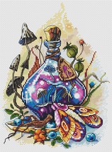 Witch potion cross stitch mushrooms pattern pdf - Psychedelic embroidery chart - £12.94 GBP