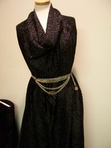 4yds Lustrous Black Stretch Velvet Crushed Pleat Look Designer Fabric - £32.71 GBP