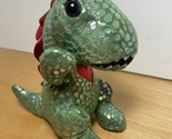 Mty Plush Green Spotted Metallic Dinosaur Velociraptor Dinosaur Stuffed ... - £6.23 GBP