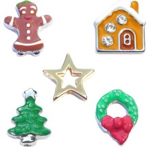Merry Magic Christmas Holiday Charm Set for Floating Lockets - $5.89