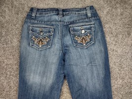 Earl Jeans Women Sz 6 Blue Denim Slim Bootcut Mid Rise Stretch Pockets 29x30 - £11.78 GBP