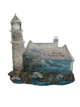Thomas Kinkade Beacon Light House Cottage Figurine Hamilton lighthouse Hope Lord - £31.61 GBP