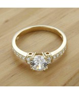 14k Yellow Gold Plated 3Ct Round Cut Simulated Diamond Solitaire Engagem... - £44.17 GBP
