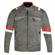 Men&#39;s Freedom Vintage Distress Cow Leather Motorcycle CE Armour Biker Ja... - $169.99
