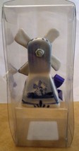 TRAVEL MEMORABILIA FROM HOLLAND DELFT WHITE &amp; BLUE HANDPAINTED WINDMILL NMB - £4.51 GBP