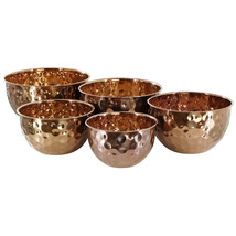 MegaChef Hammered Bubble Texture 5 Piece Stainless Steel Serving Bowl Se... - $93.49