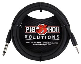 Pig Hog PX-35T4M 3.5mm TRS to 1/4&quot; Mono Instrument Cable, 10 Feet - £13.08 GBP