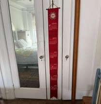 Calendar 1967 Vintage Felt LATIN Months Red 6 ft. Long Hanging rare Happ... - $44.55