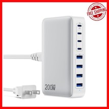 Ultra-Fast 200W USB C Charger with 8 Ports &amp; Smart Protection Features - $1,133.56 MXN