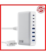 Ultra-Fast 200W USB C Charger with 8 Ports &amp; Smart Protection Features - $1,133.56 MXN