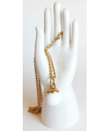 Vintage Jewelry Necklace By Napier Gold Tone with White Round Bead Lobst... - £15.91 GBP