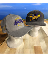 Lot Of 2 Los Angeles Lakers LA Black Snapback Hats Baseball Caps Basketball - €47,88 EUR