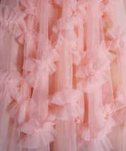 BLUSH PINK Fluffy Layered Tulle Maxi Skirt Custom Plus Size Ball Gown Skirt image 8