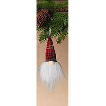 Gnome Wearing Red Plaid Hat Plush Christmas Tree Ornament 6 Inch - $8.89