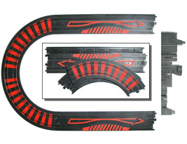 4pc TYCO HO Slot Car 15&quot; Straight Red Ink SqUeEzE +1/4 9&quot; Curve Tracks Unused A+ - £10.27 GBP