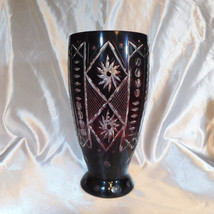 Large Red Cut to Clear Vase with Issues # 21244 - $89.05