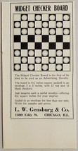 1931 Print Ad Midget Checker Board Advertising Novelty Gensburg Co Chicago,IL - £6.99 GBP