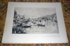 Columbian Exposition Gondolas in Canal 1893 Photogravure D. Appleton Print - £23.78 GBP
