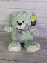 Animal Adventure Mint Green Plush Teddy Bear Stuffed Animal Toy Gray Bow... - £33.22 GBP