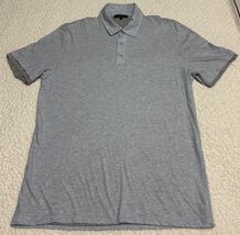 Vince Men&#39;s Light Blue/Gray Double Layer Short Sleeve Polo T-Shirt Size ... - $589.93 MXN