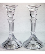 2 Towle Lead Crystal Ribbed Glass Candlesticks 5-1/2&quot; Tall Made in Austria - $14.00