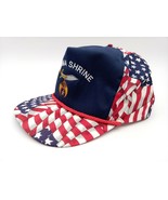 Vintage Tehama Shrine USA Flag Strap-back Trucker Hat Made In The USA Cap - £8.21 GBP