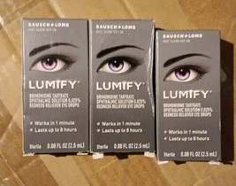 See All Pics - 3 Bausch+Lomb Lumify Redness Reliever Eye Drops 0.08 Oz(K71) - £23.72 GBP