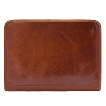 DR482 Real Leather Portfolio Ring Binder Case Cognac - £94.17 GBP
