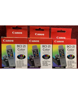 Lot of (3) Genuine Original Canon Ink Cartridges ~ BCI-21 Color - $4.83