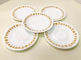 Corelle Vintage 1970’s White Butterfly Gold Set Of 5 Saucers By Corning ... - $14.95