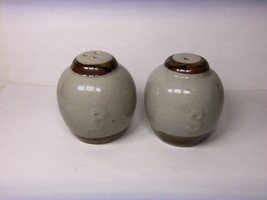 STONEWARE SALT &amp; PEPPER SHAKERS   VINTAGE UNUSED - £11.69 GBP