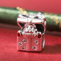 2019 Winter Collection 925 Sterling Silver Santa in a Giftbox Charm With Enamel  - £14.22 GBP