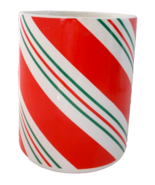 Teleflora Christmas Vase Ceramic Candy Cane-Striped 5 1/2&quot; X 4 1/2&quot; - £7.00 GBP