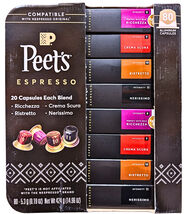 Peet's Coffee Nespresso Compatible Aluminum Capsules 80 Count EXP 09/26 - $63.21