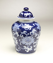 AA Importing 59946 10 Inch Blue &amp; White Ginger Jar - £55.38 GBP
