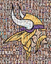 Minnesota Vikings Mosaic Print Art, Over 100 Player Images, Framed &amp; Unframed - £35.16 GBP+