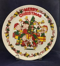 Vintage Peanuts characters Merry Christmas decorative 9” porcelain plate... - £11.82 GBP