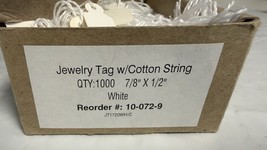 Pack of 1000 Jewelry tag w/ cotton string 3/8” x 13/16”- white - $17.77