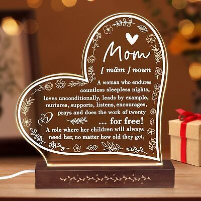 Primary image for Christmas Gifts for Mom Birthday Gifts for Mom from Daughter Son Decorative Nigh