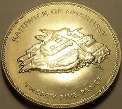 Guernsey 1977 25 Pence Gem Unc~The Queens Silver Jubilee - £14.26 GBP
