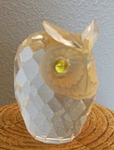 Vintage Swarovski  Crystal Owl 2 5/8&quot; Chartreuse Eyes - £25.63 GBP