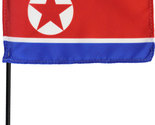 North Korea - 4&quot;X6&quot; Stick Flag - $3.42