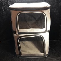 Dual Portable Soft-Sided Divided Pet Cat Carrier Dual Compartment Backpack NEW - £63.69 GBP