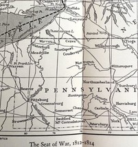 Map 1942 Seat Of War 1812-1814 10 x 9&quot; Military History Ephemera DWW6B - £15.73 GBP