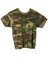 Vintage 80s Camo Shirt Size Large T Tee Mens Undershirt L Atlantic Made USA - $29.70