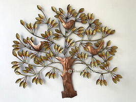 Tree of Life Metal Wall Art Tree Symbol Wisdom Indian Handicrafts Wall Sculpture - £135.92 GBP