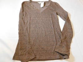 Zenana Outfitters Women&#39;s Ladies Long Sleeve Top Shirt S Brown Sheer NWT - £12.13 GBP