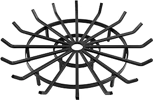 40In Log Grate Wrought Iron Fire Pit Round Spider Wagon Wheel Firewood H... - $444.99