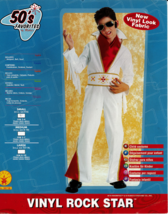 RUBIE'S ELVIS VINYL ROCK STAR ELVIS HALLOWEEN COSTUME CHILD SMALL (4-6) ... - $24.63
